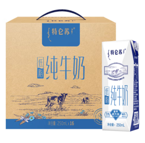 MENGNIU 蒙牛 特侖蘇低脂純牛奶部分脫脂250ml×16盒