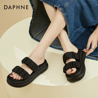 DAPHNE 達(dá)芙妮 時(shí)裝涼鞋女夏季時(shí)尚休閑單鞋2024百搭中跟粗跟鞋子優(yōu)雅涼鞋