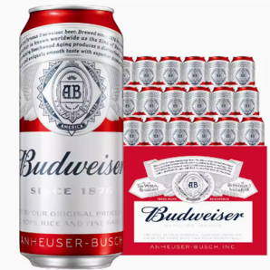 88VIP！Budweiser 百威 經(jīng)典醇正啤酒450ml*18聽(tīng)