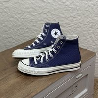 CONVERSE 匡威 正品匡威1970S高幫暗夜藍(lán)純色百搭男女耐磨帆布鞋A04589c