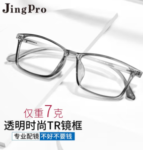 JingPro 鏡邦 winsee 萬新 JingPro 鏡邦 近視眼鏡超輕半框可配度數(shù) 6653透明灰 配萬新1.60非球面樹脂鏡片