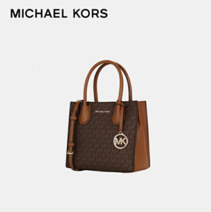 PLUS會(huì)員！MICHAEL KORS 邁克·科爾斯 MERCER系列 女士手提托特包 35S1GM9M2B 棕色/粉色 中號(hào)