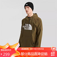 THE NORTH FACE 北面 衛(wèi)衣情侶款戶外保暖加絨連帽衫3M4E 綠色/37U  L