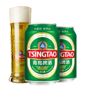 PLUS會員！TSINGTAO 青島啤酒 經(jīng)典系列11度百年青啤罐裝整箱 330mL* 24罐