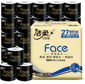 20點！C&S  潔柔卷紙  黑Face加厚4層140g27卷