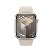 Apple 蘋果 Watch Series 9 智能手表 GPS+蜂窩網(wǎng)絡(luò)款 45mm 星光色橡膠表帶 S/M