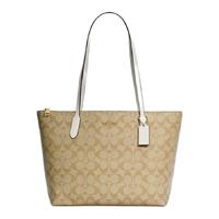 COACH 蔻馳 Tote系列 女士單肩包 4455 IME74 卡其白色 中號(hào)