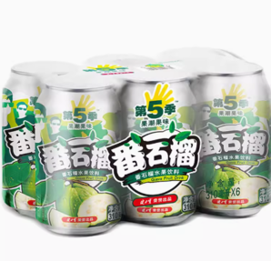 88VIP！JIANLIBAO 健力寶 第5季果潮果味 番石榴水果飲料310ml×6罐