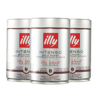 illy 意利 意大利進(jìn)口意式黑咖啡  深烘咖啡豆250g*3罐