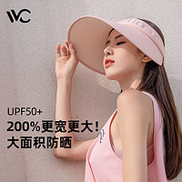 VVC 遮陽(yáng)帽夏季男女戶(hù)外騎行百搭太陽(yáng)帽女神帽防紫外線(xiàn)防曬帽空頂帽子 少女粉 可調(diào)節(jié)