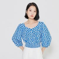 VERO MODA 衣女甜美氣質(zhì)方領(lǐng)七分袖印花