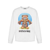 MOSCHINO 秋冬男裝圓領(lǐng)衛(wèi)衣長袖男白色涂鴉小熊卡通束口52