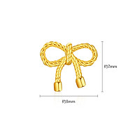 潮宏基 小確幸蝴蝶結(jié)黃金耳釘足金耳環(huán)5G耳飾紀念日禮物單只 計價