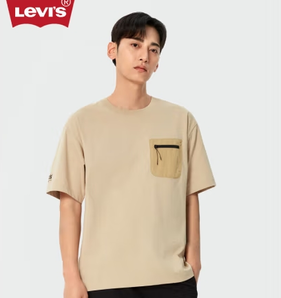 Levi's 李維斯 24夏季新款 情侶款寬松工裝風棉質短袖T恤