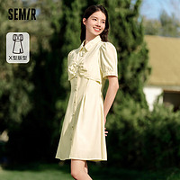 Semir 森馬 女士泡泡袖襯衫裙109323114013