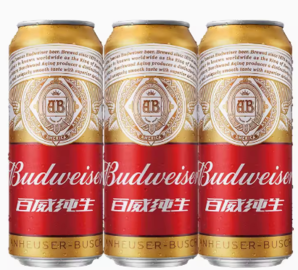 Budweiser 百威 純生啤酒鋁罐易拉罐裝500ml*3聽