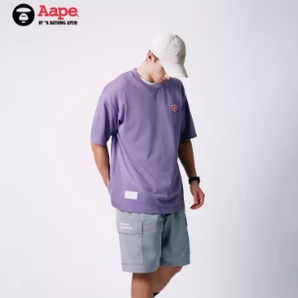 Aape 春夏愛(ài)心猿顏徽章字母男短袖T恤