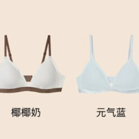 Ubras 小涼風(fēng)格紋三角杯性感內(nèi)衣女舒適無(wú)鋼圈胸罩透氣透氣文胸 海軍藍(lán)色-文胸 M