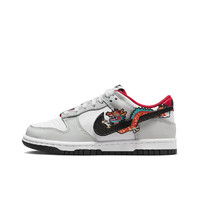 NIKE 耐克 Dunk Low 女鞋灰色龍年新款龍鉤低幫休閑板鞋 FZ5528-101 35.5