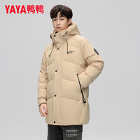 YAYA 鴨鴨羽絨服 男短款冬季撞色連帽時(shí)尚潮流外套 YE3B025995W米色 190