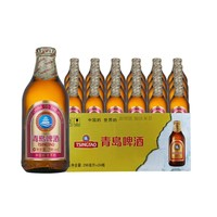 TSINGTAO 青島啤酒 高端小棕金質(zhì)296ml*24瓶整箱香醇順滑上海松江產(chǎn)