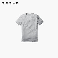 TESLA 特斯拉 T恤休閑logo小立體字母標(biāo)識(shí)男款 灰色 S碼