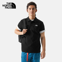 THE NORTH FACE 北面 短袖Polo男戶外舒適透氣短袖T恤上新5B46 黑色/JK3 S