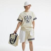 Gap 蓋璞 LOGO條紋水洗棉短袖衛(wèi)衣 670052