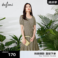 eifini 伊芙麗 裝茶歇裙女碎花連衣裙女1D4392181 苔蘚色 155/80A/S