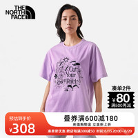 THE NORTH FACE 北面 短袖T恤女款戶外舒適透氣半袖23春夏上新7WEF HCP/紫色 S/155