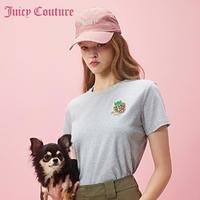 Juicy Couture 橘滋 豹紋草莓Logo圖案貼布繡女式T恤