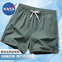 NASADKGM 短褲男士夏季速干冰絲寬松大碼運動短褲  軍綠-61260（三分褲） 多色可選