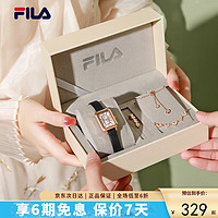 FILA 斐樂 手表女復(fù)古簡(jiǎn)約小方表女士腕表七夕禮盒送女友 FLL38-6264-105