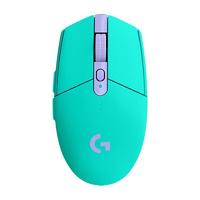 logitech 羅技 G304 2.4G Lightspeed 無線鼠標 12000DPI 薄荷綠+白色印花集防滑貼