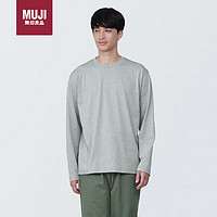 MUJI 無印良品 無印良品（MUJI）男式 天竺編織 圓領長袖T恤 男士 打底衫 AB1L3A4S 灰色 M