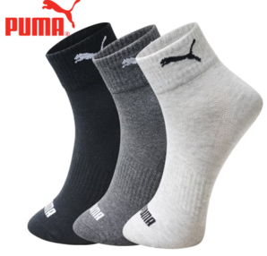 PUMA 彪馬 男子中筒襪 混色 3雙裝