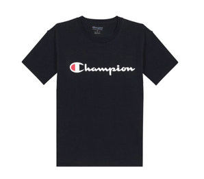 Champion 草寫logo純色圓領(lǐng)短袖T恤 深黑色 GT23H-Y06794-003