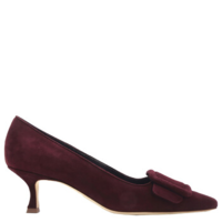 限尺碼！MANOLO BLAHNIK Maysale 50 麂皮搭扣裝飾高跟鞋