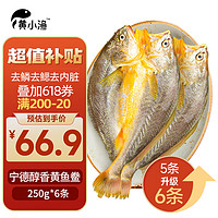 黃小漁 醇香黃魚鲞250g*6條（凈重1.5kg）大黃花魚生鮮水產(chǎn)魚類源頭直發(fā)