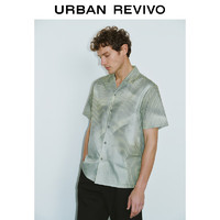 URBAN REVIVO UR2024夏季撞色條紋棉質(zhì)開(kāi)襟襯衫UMF240027 淺黃色條紋 XS