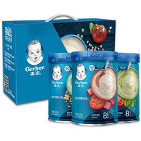 Gerber 嘉寶 出游季限定禮盒 嘉寶高鐵米粉 番茄牛肉+混合谷物+混合蔬菜250g*3