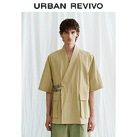 URBAN REVIVO UR2024夏季新款男裝工裝機(jī)能風(fēng)插扣肌理超寬松夾克UML140030