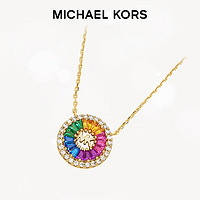 MICHAEL KORS 邁克·科爾斯 白夢(mèng)妍同款！邁克高仕太陽(yáng)花多巴胺幻彩閃耀項(xiàng)鏈玫瑰金色 MKC1634CO710