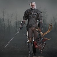 purearts 《巫師3：狂獵》利維亞的杰洛特Geralt 1/2收藏雕像