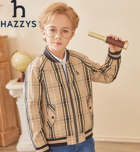 HAZZYS 哈吉斯 男童夾克外套 格 110