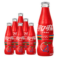 Coca-Cola 可口可樂 玻璃瓶可樂雪碧碳酸飲料200ml*6瓶