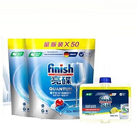 finish 亮碟 洗碗凝珠 50顆*2袋 + 機(jī)體清潔劑 250ml/瓶