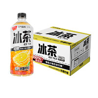 元氣森林 冰茶減糖冰爆檸檬紅茶大瓶茶飲料900mL*12瓶 整箱