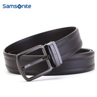 Samsonite 新秀麗 男士皮帶進口牛皮雙面褲腰帶商務休閑針扣禮盒 TK2*03011