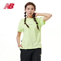 new balance NB「不退不換」奧萊特價(jià)清倉女款運(yùn)動(dòng)休閑基礎(chǔ)款圓領(lǐng)短袖寬松T恤 AWT11593-BIO S